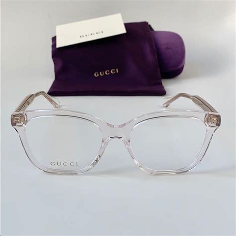 who carries gucci frames|Gucci clear lens glasses.